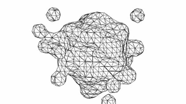 Nestemäinen Muoto Levitaatio Liikkeen Suunnittelu Langallinen Runko Futuristinen Taustaanimaatio Koristeellinen — kuvapankkivideo