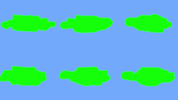 青の背景に鮮やかな形が歪んでいます 色パターンのループ可能なアニメーション グリッチ モーション グラフィック — ストック動画