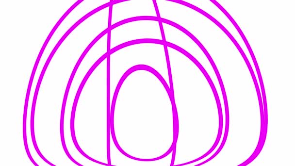 Рожеві Лінії Чисто Білому Тлі Деформує Рух Кольорових Фігур Оптичне — стокове відео
