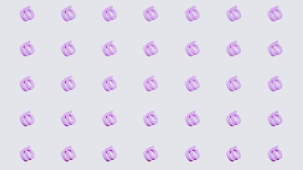 Buchstabenmuster Schweben Auf Grauem Hintergrund Rotation Von Gerenderten Formen — Stockvideo