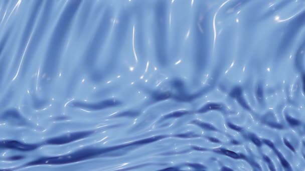 Render Liquid Surface Deformation Smooth Elastic Shape Animation Glossy Blue — Stock Video