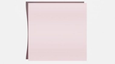 Animasyon boşluğu. Üç boyutlu dalgalı şekil beyaz arkaplanda bir gölge oluşturuyor. Asgari hareket tasarımı. 