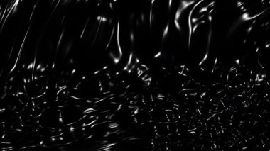 Sıvı yüzey deformasyonunun 3 boyutlu görüntüsü. Pürüzsüz elastik şekil animasyonu. Parlak siyah metalik arka plan. 30 fps - 1920x1080 - ProRes Karargahı