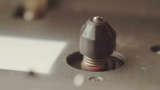 Antiguo Mecanismo Reproductor Cinta Cassette Macro Ver Fhd Fps — Vídeo de stock