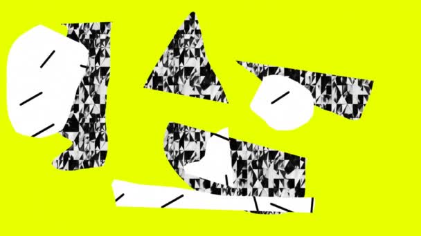 Випадкові Форми Колажу Фоні Неонового Кольору Абстрактні Мерехтливі Візуальні Ефекти — стокове відео