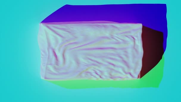 Animation Der Fluoreszierenden Stoffoberfläche Gerendert Lebendige Form Neon Farbverlauf Visuals — Stockvideo