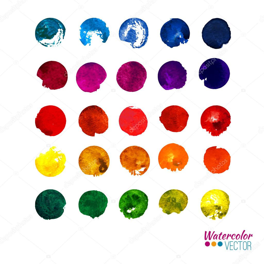 Vector watercolor hand painted palette