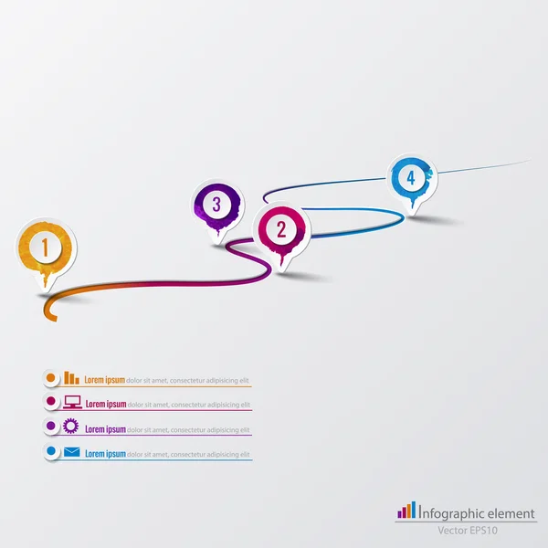 Plantilla de infografía vectorial. Se puede utilizar para el diseño del flujo de trabajo, diagrama, línea de tiempo, opciones de pasos de negocio . — Archivo Imágenes Vectoriales