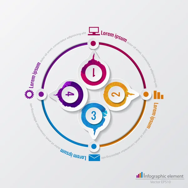 Modelo de infográfico vetorial. Pode ser usado para layout de fluxo de trabalho, diagrama, linha do tempo, opções de passo de negócios . — Vetor de Stock