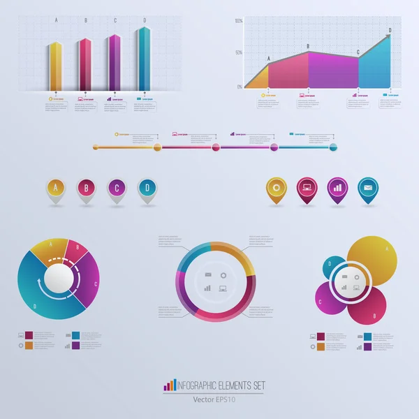 Ορισμός στοιχείων των infographics. — Διανυσματικό Αρχείο