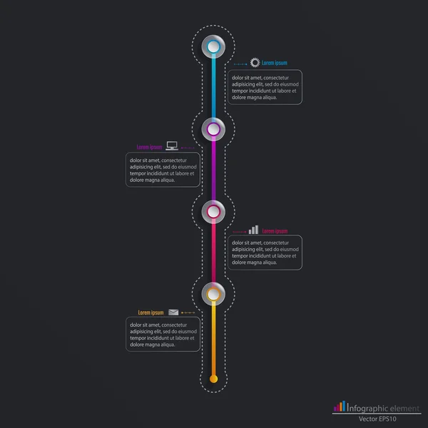 Modelo de infográfico vetorial . — Vetor de Stock