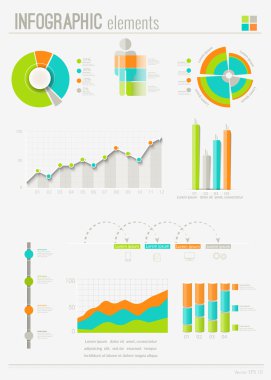 Set elements of infographics. Can be used for work flow layout,presentation, diagram, graph, timeline, chart, business step options. Vector illustration EPS10