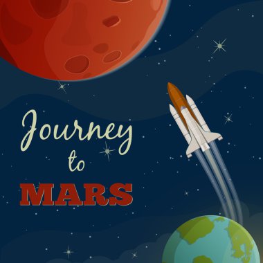 Journey to Mars. Vector illustration