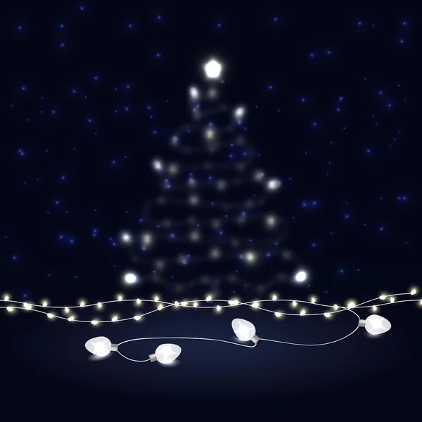 Carte vectorielle Noël et Nouvel An avec guirlandes lumineuses festives. Illustration vectorielle SPE 10 — Image vectorielle