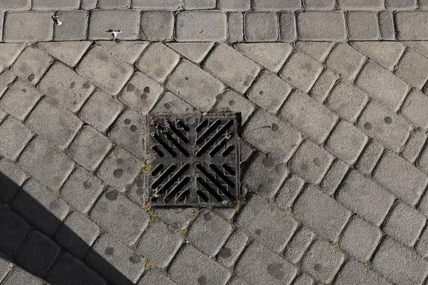 Gutter Grating Paving Stones — Stock Photo, Image