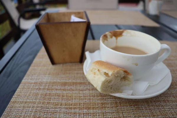 Taza Café Una Mesa — Foto de Stock