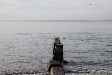 Güneşli bir günde deniz manzarası