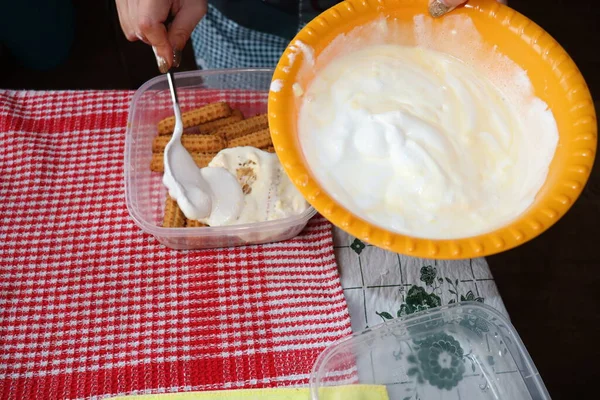 Cooking Tiramisu Home — Stock Photo, Image