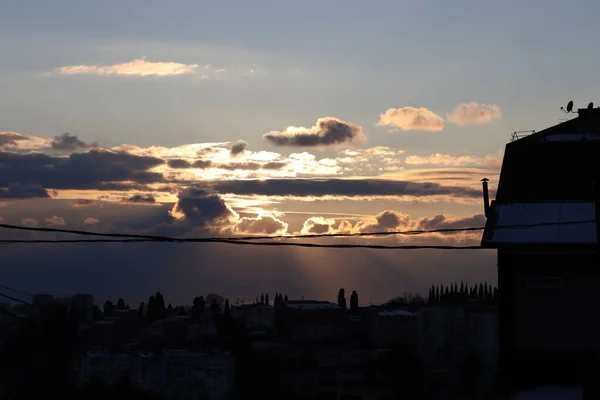 Sonnenuntergang Über Der Stadt — Stockfoto