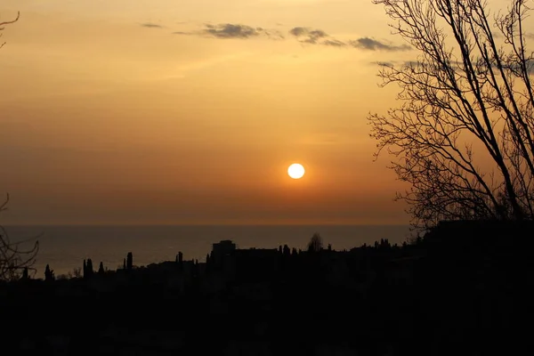 Puesta Sol Ciudad — Foto de Stock