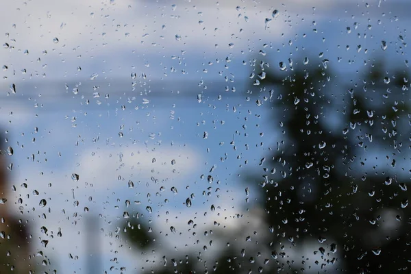 Gotas Chuva Janela — Fotografia de Stock