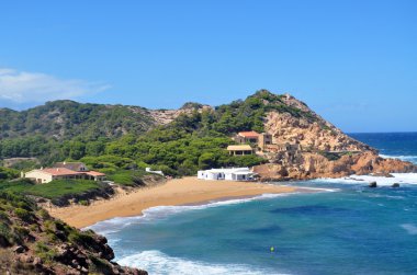 Menorca Island beach - Balear adaya İspanya inanılmaz yolculuk güzel görünümü