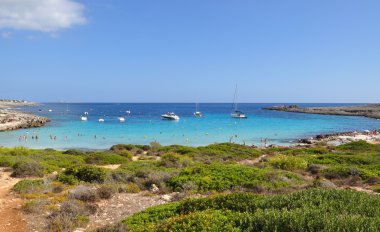 Menorca Island beach güzel görünümü