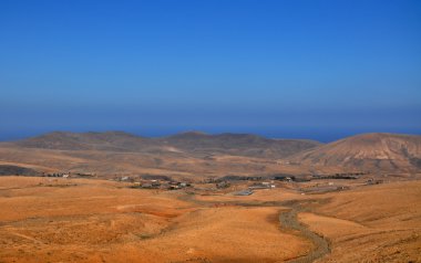 Fuerteventura Kanarya Adası'Mountaing görünümü