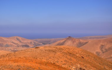 Fuerteventura Kanarya Adası'Mountaing görünümü