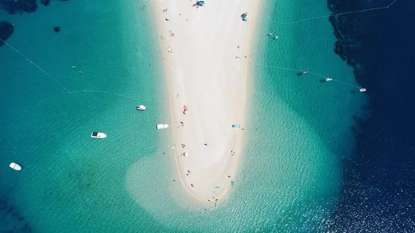 Aerial View Beautiful Zlatni Rat Beach Croatia — Stock Photo, Image