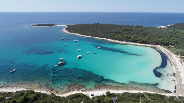 Widok Lotu Ptaka Piękną Plażę Sakarun Wyspie Dugi Otok Chorwacja — Zdjęcie stockowe