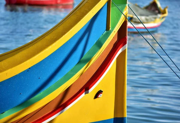 Vista Cerca Coloridos Barcos Pesca Malteses —  Fotos de Stock