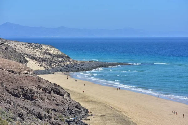 Widok Piękną Plażę Sotavento Wyspa Fuerteventura — Zdjęcie stockowe