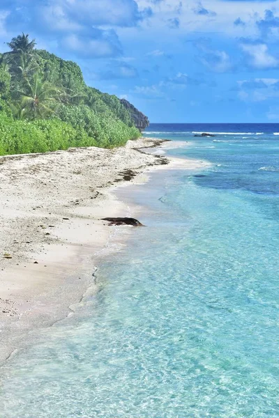 Uitzicht Het Prachtige Anse Kokosstrand Digue Eiland Seychellen — Stockfoto