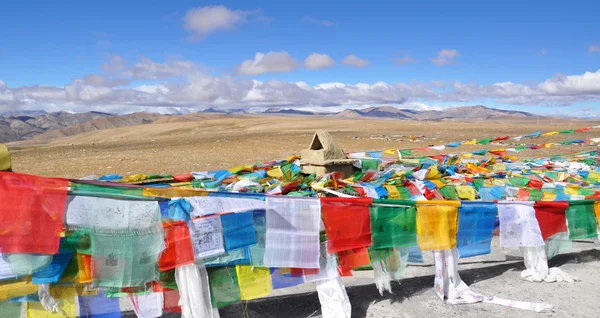 Tibet dua bayrakları — Stok fotoğraf