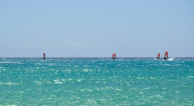 Costa Calma Fuerteventura üzerinde sörf