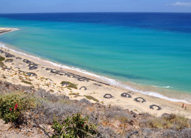 Esquinzo beach, Jandia, Fuerteventura Adası.