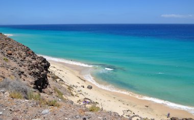 Esquinzo beach, Jandia, Fuerteventura Adası.