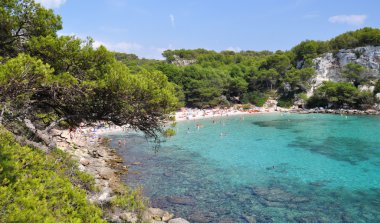 Menorca Balear adaya lagün güzel manzara