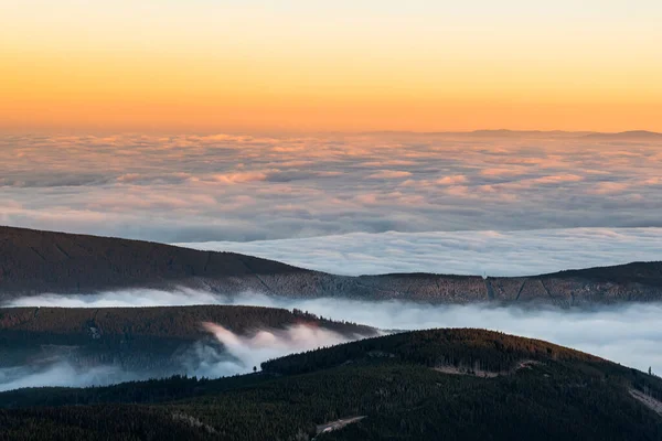 Pohled Nejvyššího Vrcholu Krkonoš — Stock fotografie