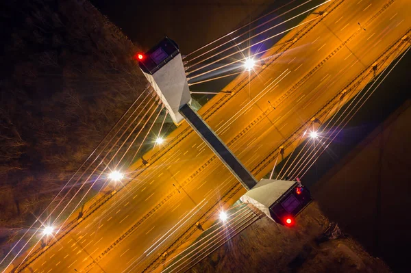 Gün Batımından Hemen Sonra Siekierkowski Köprüsü — Stok fotoğraf