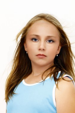 Beauty girl portrait with brown hairs