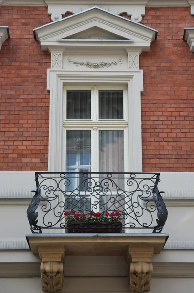 Balcony with bloom flowers — Stock Photo, Image