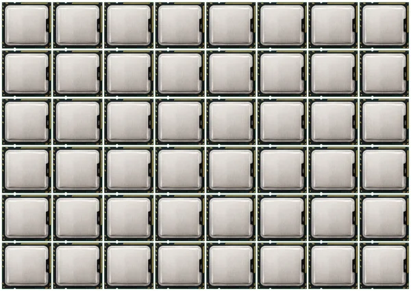 Processadores de computador fundo em padrão branco — Fotografia de Stock