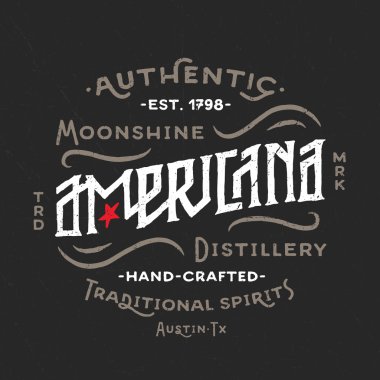Americana Moonshine Damıtma Vintage Tasarım