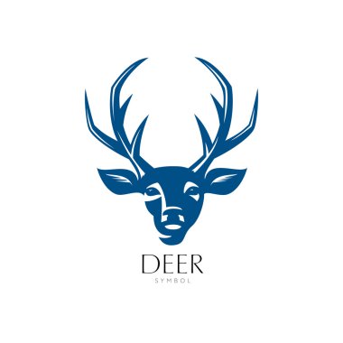 Delicate elegant deer head symbol  clipart