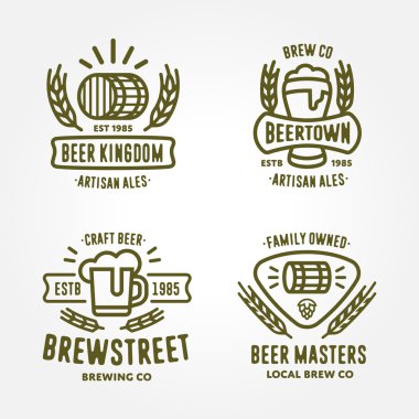 Set of beer logo design elements clipart