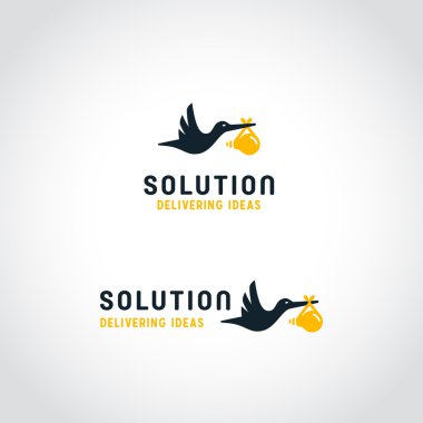 Stork Bird Carrying Lightbulb Baby 