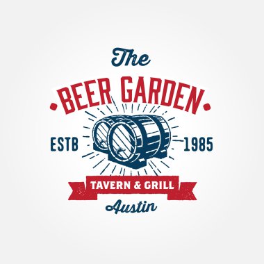 Wodden varil ile Vintage logo şablonu