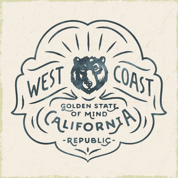 West Coast California — Stock Vector